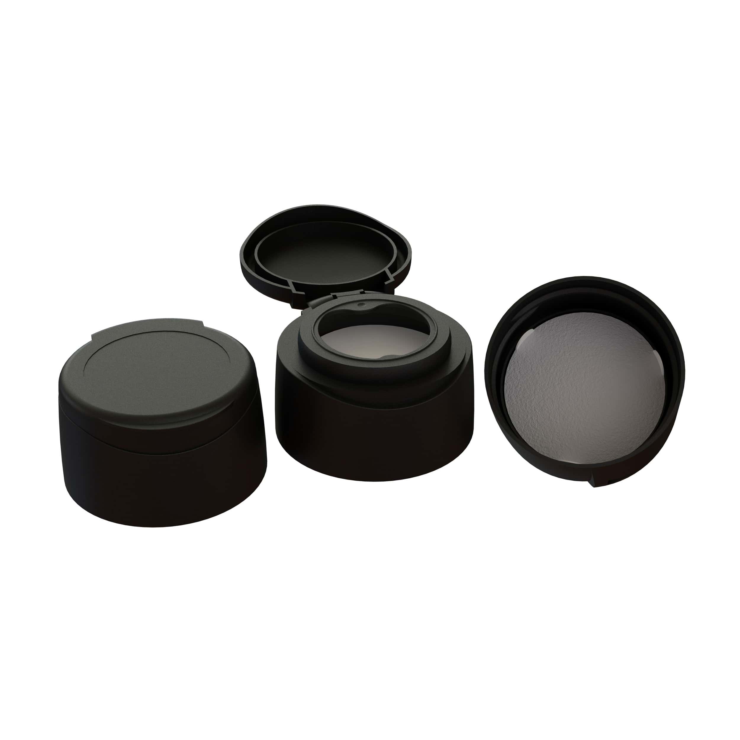  Tapa PP 38-400 negra abierta para especias en envases PET