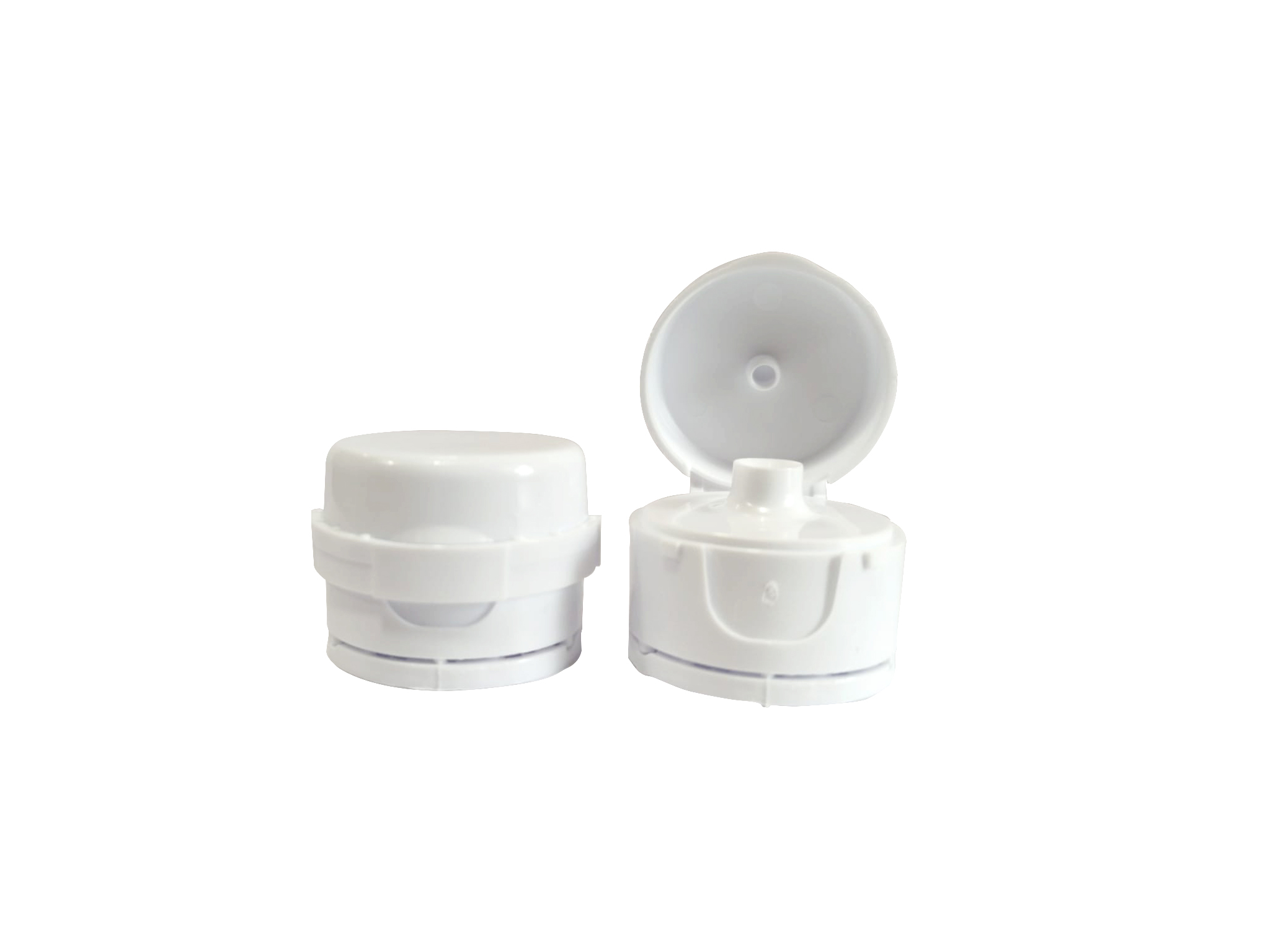 Tapón Bisagra a presión con precinto cuello 28mm  Blanco 